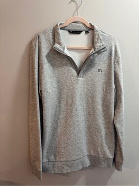 Travis Matthew Quarter-Zip Pullover Sweater - Light Gray